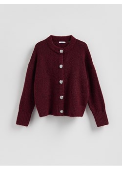 Reserved - Kardigan z dekoracyjnymi guzikami - bordowy - id: 241GV-83M - marki Reserved - 187275286 Reserved - Kardigan z dekoracyjnymi guzikami - bordowy ze sklepu Reserved w kategorii Swetry damskie - zdjęcie 187275286