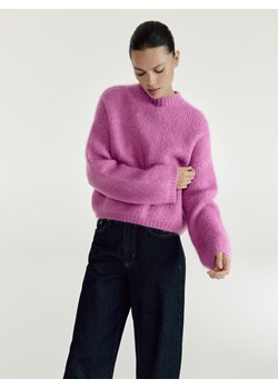 Reserved - Sweter z wełną - fuksja ze sklepu Reserved w kategorii Swetry damskie - zdjęcie 187275299