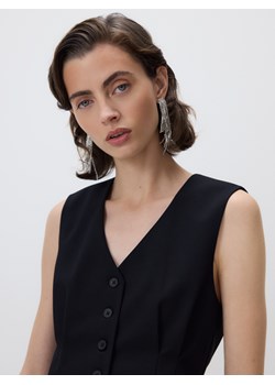 Reserved - Kamizelka z zakładkami - czarny ze sklepu Reserved w kategorii Kamizelki damskie - zdjęcie 187275326