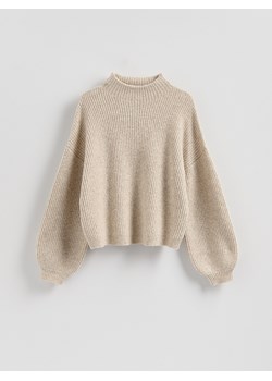 Reserved - Sweter z bufiastymi rękawami - beżowy - id: 394GP-08M - marki Reserved - 187275366 Reserved - Sweter z bufiastymi rękawami - beżowy ze sklepu Reserved w kategorii Swetry damskie - zdjęcie 187275366
