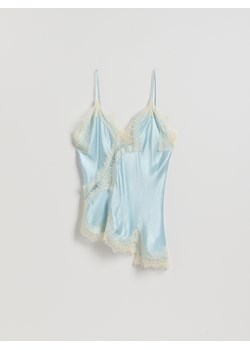 Reserved - Asymetryczny top z koronką - jasnoniebieski ze sklepu Reserved w kategorii Bluzki damskie - zdjęcie 187275397