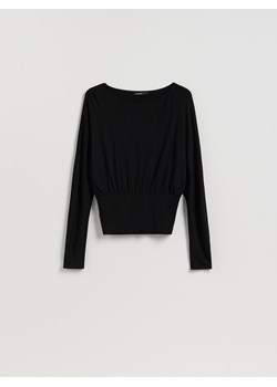 Reserved - Longsleeve z wiskozą - czarny ze sklepu Reserved w kategorii Bluzki damskie - zdjęcie 187275515