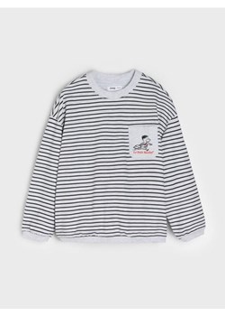 Sinsay - Bawełniana bluza w paski Le Petit Nicolas - szary - id: 095FC-09M - marki Sinsay - 187276259 Sinsay - Bawełniana bluza w paski Le Petit Nicolas - szary ze sklepu Sinsay w kategorii Bluzy chłopięce - zdjęcie 187276259