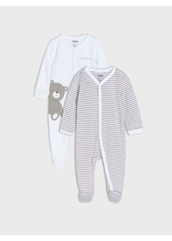 Sinsay - Bawełniany pajacyk 2 pack - kremowy - id: 875FW-01X - marki Sinsay - 187276369 Sinsay - Bawełniany pajacyk 2 pack - kremowy ze sklepu Sinsay w kategorii Pajacyki - zdjęcie 187276369