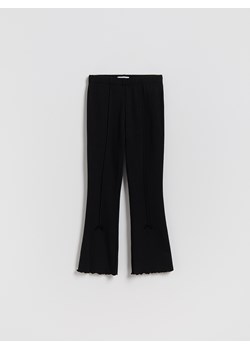 Reserved - Ocieplane legginsy flare z kokardkami - czarny ze sklepu Reserved w kategorii Spodnie dziewczęce - zdjęcie 187278469