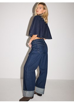 Mohito - Jeansy cuffed straight - granatowy - id: 045GV-95J - marki Mohito - 187279236 Mohito - Jeansy cuffed straight - granatowy ze sklepu Mohito w kategorii Jeansy damskie - zdjęcie 187279236