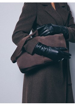 Mohito - Skórzane rękawiczki - czarny - id: 963GD-99X - marki Mohito - 187279406 Mohito - Skórzane rękawiczki - czarny ze sklepu Mohito w kategorii Rękawiczki damskie - zdjęcie 187279406