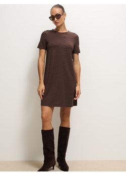 Mohito - Czekoladowa sukienka mini z ozdobnymi elementami - ciemnobrązowy - id: 975GE-89X - marki Mohito - 187279419 Mohito - Czekoladowa sukienka mini z ozdobnymi elementami - ciemnobrązowy ze sklepu Mohito w kategorii Sukienki - zdjęcie 187279419