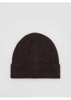 Reserved - Wełniana czapka z kaszmirem - ciemnobrązowy - id: 053FE-89M - marki Reserved - 187279608 Reserved - Wełniana czapka z kaszmirem - ciemnobrązowy ze sklepu Reserved w kategorii Czapki zimowe męskie - zdjęcie 187279608