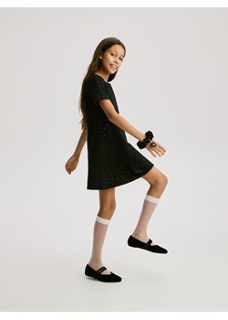 Reserved - Tweedowa sukienka z cekinami - czarny - id: 294FW-99X - marki Reserved - 187279626 Reserved - Tweedowa sukienka z cekinami - czarny ze sklepu Reserved w kategorii Sukienki dziewczęce - zdjęcie 187279626