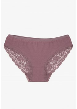 Fioletowe Majtki Figi z Koronkowymi Wstawkami Amiora ze sklepu renee.pl w kategorii Majtki damskie - zdjęcie 187279797