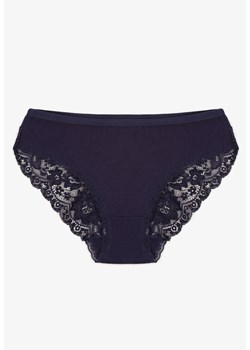 Granatowe Majtki Figi z Koronkowymi Wstawkami Amiora ze sklepu renee.pl w kategorii Majtki damskie - zdjęcie 187279799