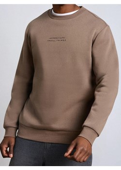 Sinsay - Bluza crewneck z napisem - brązowy - id: 5035O-84X - marki Sinsay - 187280727 Sinsay - Bluza crewneck z napisem - brązowy ze sklepu Sinsay w kategorii Bluzy męskie - zdjęcie 187280727