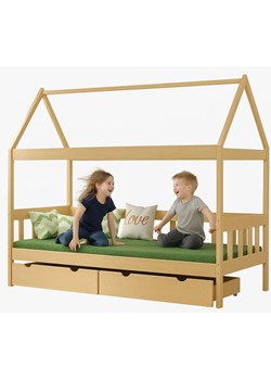 Skandynawskie łóżko dla dziecka z materacem, sosna R4-W76 ze sklepu Edinos.pl w kategorii Łóżka dziecięce - zdjęcie 187280866