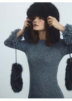 Reserved - Rękawiczki ze sztucznego futerka - czarny ze sklepu Reserved w kategorii Rękawiczki damskie - zdjęcie 187281559