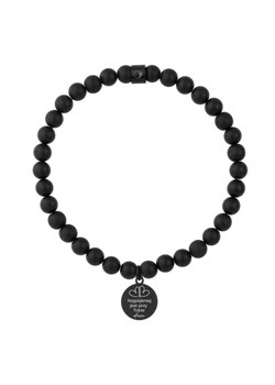 Bransoletka z onyksu z medalikiem – z miłosnym grawerem dla chłopaka - id: 14066 - marki Manoki - 187284805 Bransoletka z onyksu z medalikiem – z miłosnym grawerem dla chłopaka ze sklepu manoki.pl w kategorii Bransolety - zdjęcie 187284805