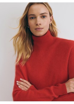 Reserved - Wełniany golf z dodatkiem kaszmiru - pomarańczowy - id: 590CF-23X - marki Reserved - 187284937 Reserved - Wełniany golf z dodatkiem kaszmiru - pomarańczowy ze sklepu Reserved w kategorii Swetry damskie - zdjęcie 187284937