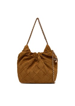 Tory Burch Torebka Fleming Suede Mini Hobo Bag 166066 Brązowy ze sklepu MODIVO w kategorii Torebki worki - zdjęcie 187285436