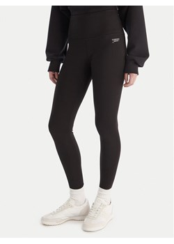 Tommy Jeans Legginsy Silver Script DW0DW21830 Czarny Slim Fit ze sklepu MODIVO w kategorii Spodnie damskie - zdjęcie 187285447