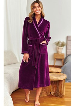 Doctor Nap welurowy szlafrok damski SWA.1078.BURGUNDY, Kolor burgund, Rozmiar M, Doctor Nap ze sklepu Primodo w kategorii Szlafroki damskie - zdjęcie 187287386