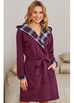 Doctor Nap szlafrok damski z kapturem SWW.7106.BURGUNDY, Kolor burgund, Rozmiar S, Doctor Nap ze sklepu Primodo w kategorii Szlafroki damskie - zdjęcie 187287399