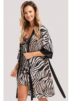 Unikat szlafrok damski z wiązaniem Braga, Kolor czarny-wzór, Rozmiar S, Unikat ze sklepu Primodo w kategorii Szlafroki damskie - zdjęcie 187287459