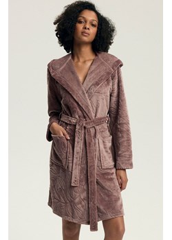 Henderson szlafrok damski z kapturem Daryl 43612-39X, Kolor brudny róż, Rozmiar L, Henderson ze sklepu Intymna w kategorii Szlafroki damskie - zdjęcie 187287527
