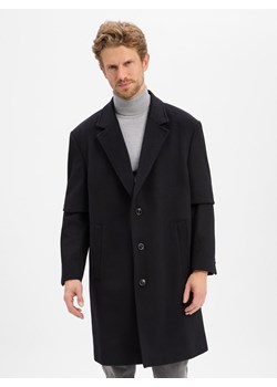 JOOP! Męski wełniany płaszcz - Donar Mężczyźni Wełna czarny jednolity - id: 780267-0001-00560 - marki Joop! - 187289397 JOOP! Męski wełniany płaszcz - Donar Mężczyźni Wełna czarny jednolity ze sklepu vangraaf w kategorii Płaszcze damskie - zdjęcie 187289397