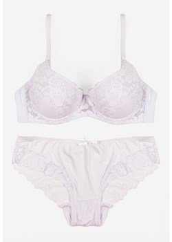Biały Koronkowy Komplet Majtki Figi i Biustonosz Eziselle - id: 8992C-71-WHITE - marki Renee - 187290305 Biały Koronkowy Komplet Majtki Figi i Biustonosz Eziselle ze sklepu renee.pl w kategorii Komplety bielizny damskiej - zdjęcie 187290305