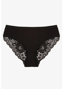 Czarne Majtki Figi z Koronkowymi Wstawkami Amiora ze sklepu renee.pl w kategorii Majtki damskie - zdjęcie 187290309