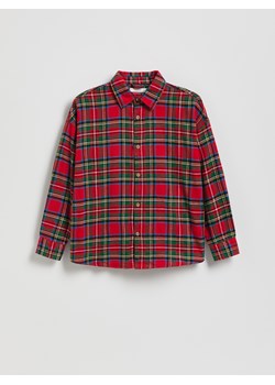 Reserved - Bawełniana koszula w kratę - czerwony ze sklepu Reserved w kategorii Koszule chłopięce - zdjęcie 187290697