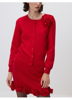 Reserved - Kardigan z aplikacją - czerwony ze sklepu Reserved w kategorii Swetry damskie - zdjęcie 187290745