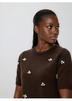 Reserved - Sweter z błyszczącą aplikacją - brązowy ze sklepu Reserved w kategorii Swetry damskie - zdjęcie 187290808