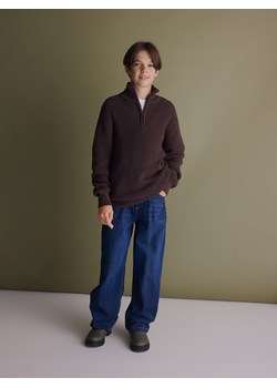 Reserved - Strukturalny golf - ciemnobrązowy - id: 837BE-89X - marki Reserved - 187291009 Reserved - Strukturalny golf - ciemnobrązowy ze sklepu Reserved w kategorii Bluzy chłopięce - zdjęcie 187291009