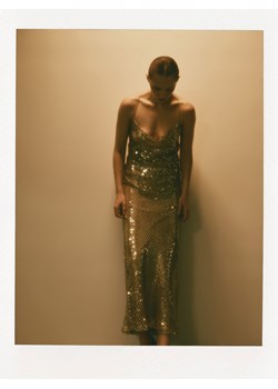 Reserved - Błyszcząca sukienka maxi - złoty - id: ZY002-GLD - marki Reserved - 187291236 Reserved - Błyszcząca sukienka maxi - złoty ze sklepu Reserved w kategorii Sukienki - zdjęcie 187291236