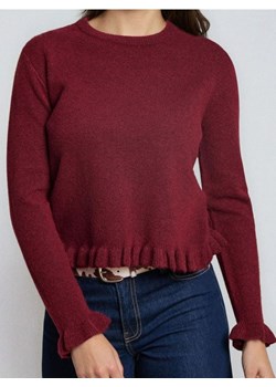 Sinsay - Sweter z ozdobnymi falbanami z domieszką wełny - różowy - id: 268FJ-40X - marki Sinsay - 187291649 Sinsay - Sweter z ozdobnymi falbanami z domieszką wełny - różowy ze sklepu Sinsay w kategorii Swetry damskie - zdjęcie 187291649