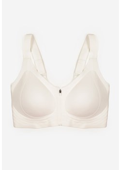 Biały Sportowy Biustonosz z Suwakiem z Przodu Eziline ze sklepu born2be.pl w kategorii Biustonosze - zdjęcie 187292239