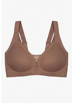 Ciemnobeżowy Biustonosz z Prążkowanego Materiału Ezimere ze sklepu born2be.pl w kategorii Biustonosze - zdjęcie 187292249