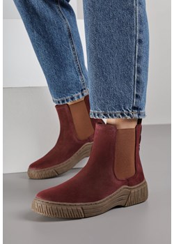 Bordowe Botki Sztyblety na Ozdobnie Żłobionej Podeszwie Ezisane - id: 402036 - marki born2be - 187292356 Bordowe Botki Sztyblety na Ozdobnie Żłobionej Podeszwie Ezisane ze sklepu born2be.pl w kategorii Botki - zdjęcie 187292356