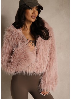 Różowa Kurtka Futerko z Kapturem i Zapięciem na Suwak Zetora - id: 05898-45-PINK - marki Renee - 187292465 Różowa Kurtka Futerko z Kapturem i Zapięciem na Suwak Zetora ze sklepu renee.pl w kategorii Futra damskie - zdjęcie 187292465