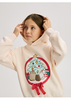 Reserved - Świąteczna bluza Pusheen - kremowy ze sklepu Reserved w kategorii Bluzy dziewczęce - zdjęcie 187292589
