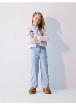 Reserved - Jeansy straight z łańcuszkiem - niebieski ze sklepu Reserved w kategorii Spodnie dziewczęce - zdjęcie 187292768