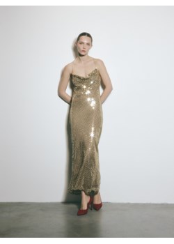 Reserved - Błyszcząca sukienka maxi - złoty ze sklepu Reserved w kategorii Sukienki - zdjęcie 187292926
