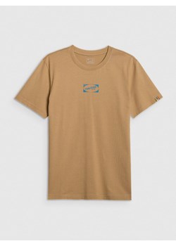 Męski t-shirt z nadrukiem 4F 4FRAW25TTSHM3377 - beżowy ze sklepu Sportstylestory.com w kategorii T-shirty męskie - zdjęcie 187293667