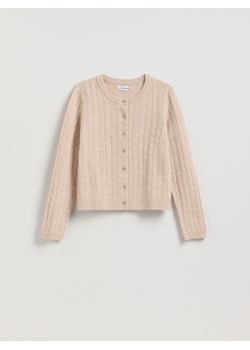 Reserved - Wełniany kardigan - beżowy ze sklepu Reserved w kategorii Swetry damskie - zdjęcie 187294058