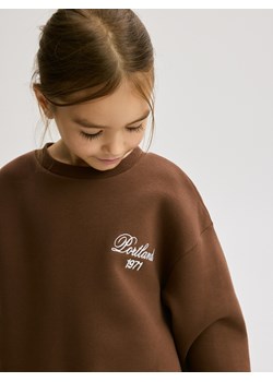 Reserved - Bluza z haftem - ciemnobrązowy ze sklepu Reserved w kategorii Bluzy dziewczęce - zdjęcie 187294228