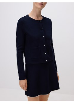 Reserved - Kardigan z wiskozą - granatowy ze sklepu Reserved w kategorii Swetry damskie - zdjęcie 187294596
