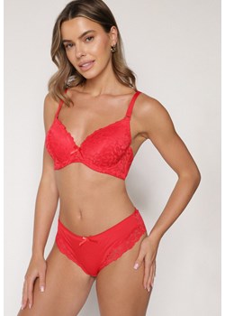 Czerwony Klasyczny Komplet Biustonosz i Majtki Figi z Koronką Ezilene - id: 401879 - marki born2be - 187294729 Czerwony Klasyczny Komplet Biustonosz i Majtki Figi z Koronką Ezilene ze sklepu born2be.pl w kategorii Komplety bielizny damskiej - zdjęcie 187294729