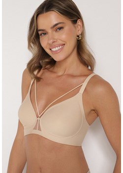 Beżowy Biustonosz z Ozdobnymi Paskami Zetessa - id: 401907 - marki born2be - 187294787 Beżowy Biustonosz z Ozdobnymi Paskami Zetessa ze sklepu born2be.pl w kategorii Biustonosze - zdjęcie 187294787