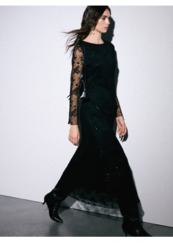 Mohito - Sukienka maxi z koronkowymi rękawami - czarny - id: 013GF-99X - marki Mohito - 187295379 Mohito - Sukienka maxi z koronkowymi rękawami - czarny ze sklepu Mohito w kategorii Sukienki - zdjęcie 187295379